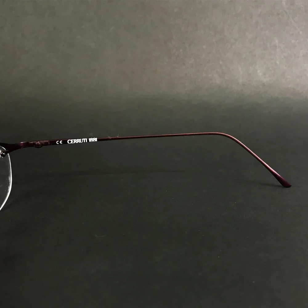 Cerruti 1881 Eyeglasses Frames C1233 B Shiny Purple Half Rim Titanium 52-16-135